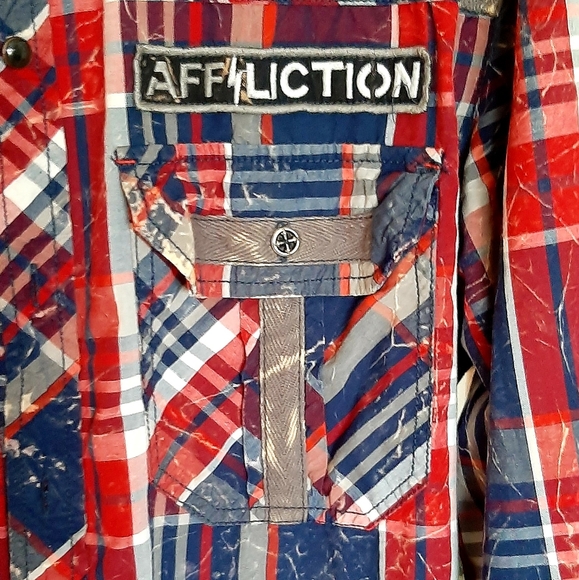 Affliction Black Premium LIMITED EDITION Flannel Long Sleeve Button Down. - Picture 10 of 15